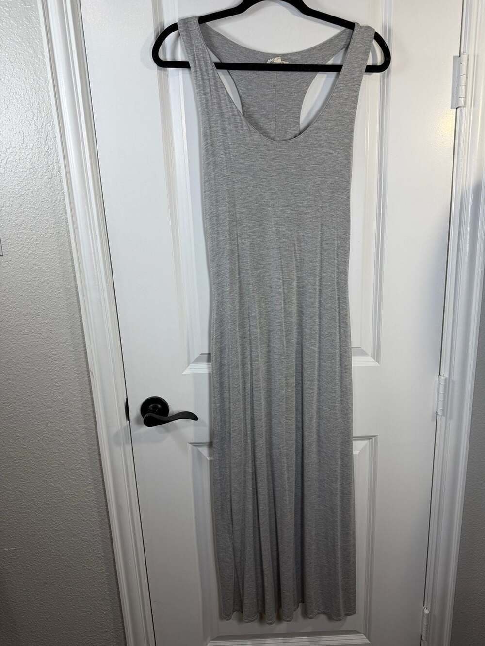 See You Monday Heather Gray Racerback Maxi Dress
